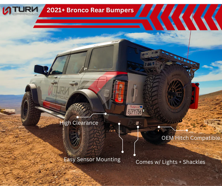 Turn Offroad - 2021+ Ford Bronco Rear Bumper - Zero Series - Image 2