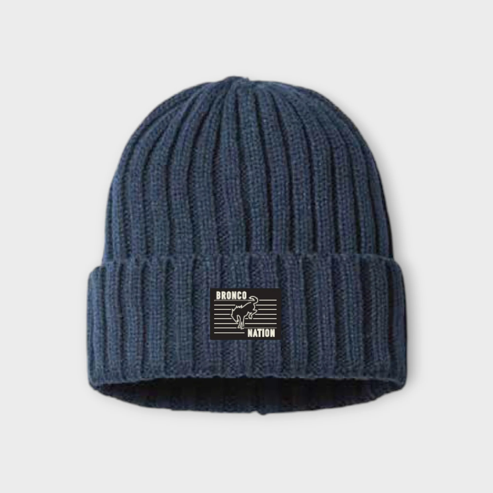 Bronco Nation - Ribbed Patch Beanie - Image 2