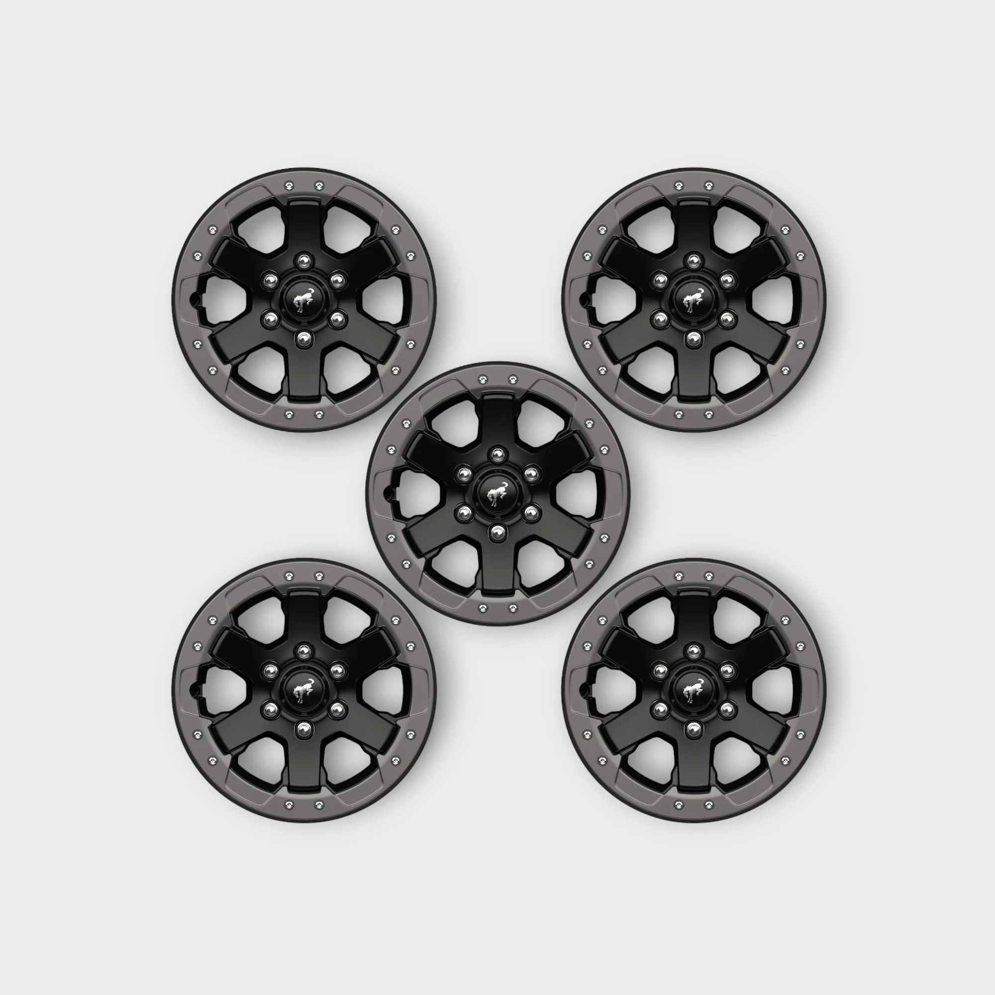 Ford Performance - 2021+ Bronco 17"X8" Bead Lock Capable Wheel Kit -Badlands