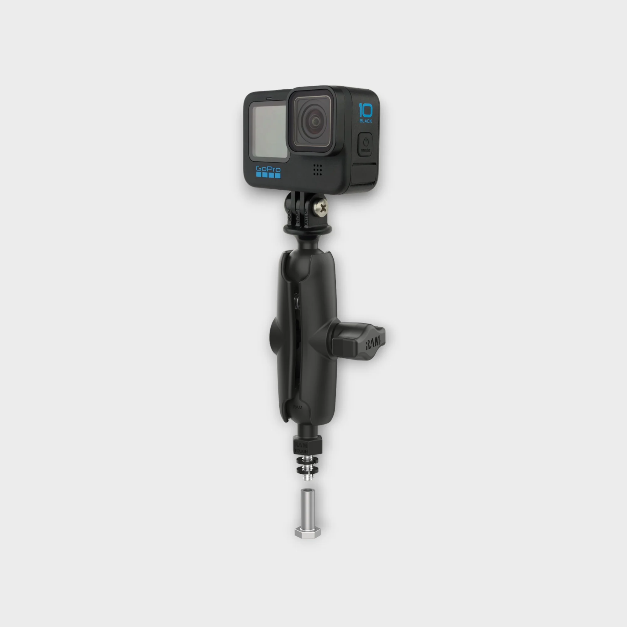 RAM® Tough-Ball™ for Bronco Hood Tie Down with Action Camera Adapter