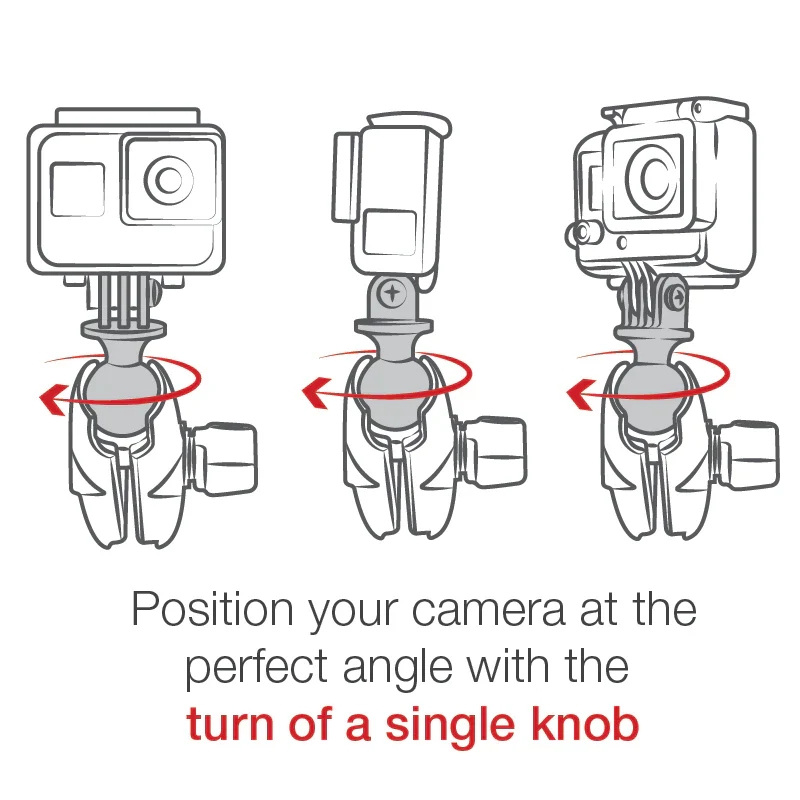 RAM® Double Socket Arm with Universal Action Camera Adapter - Image 4